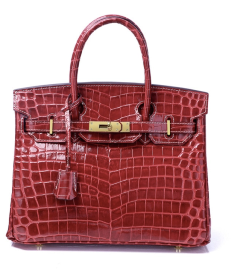 Croc-Embossed Designer Tote