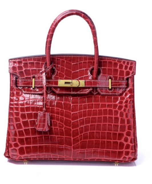 Croc-Embossed Designer Tote